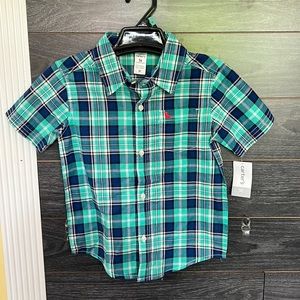 Carter’s Short Sleeve Plaid Shirt sz 5T NEW